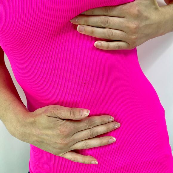 00s CHOICE Pink Vintage Ribbed One Shoulder Stretchy Club Top - Picture 4 of 6